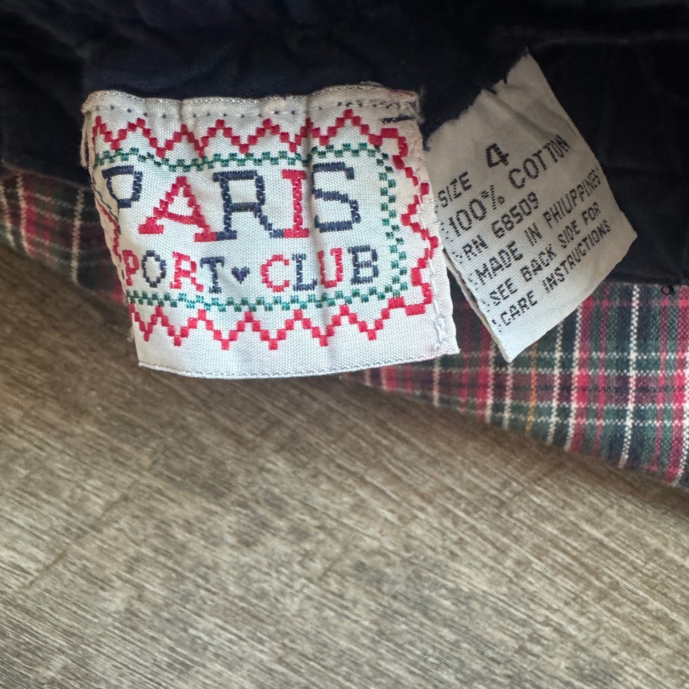 Paris Sport Club Vintage Plaid High Waisted Balloon Pants Red Green Preppy Sz XS - Picture 8 of 9